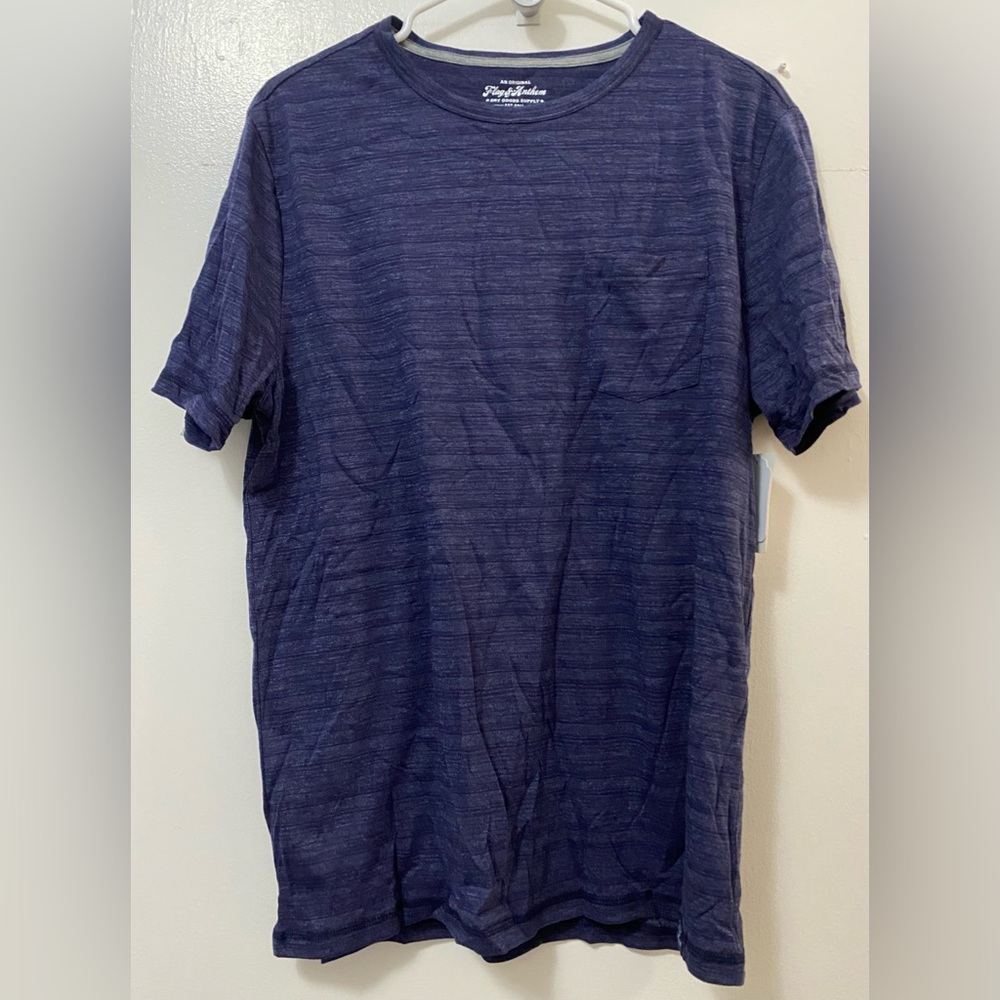 Flag & Anthem Men’s Crew Neck Blue Striped Short Sleeve T-Shirt Size Medium NWT